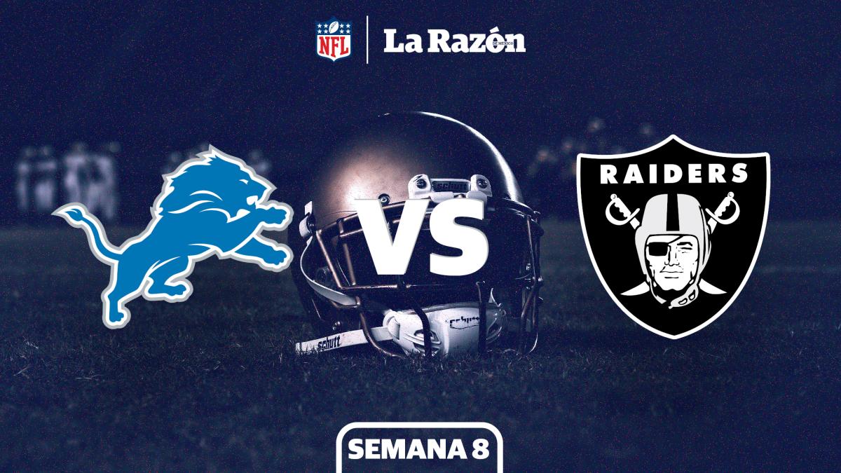 Detroit Lions vs Las Vegas Raiders: Horario y canal dónde ver EN VIVO el juego de Semana 8 de la NFL GRATIS