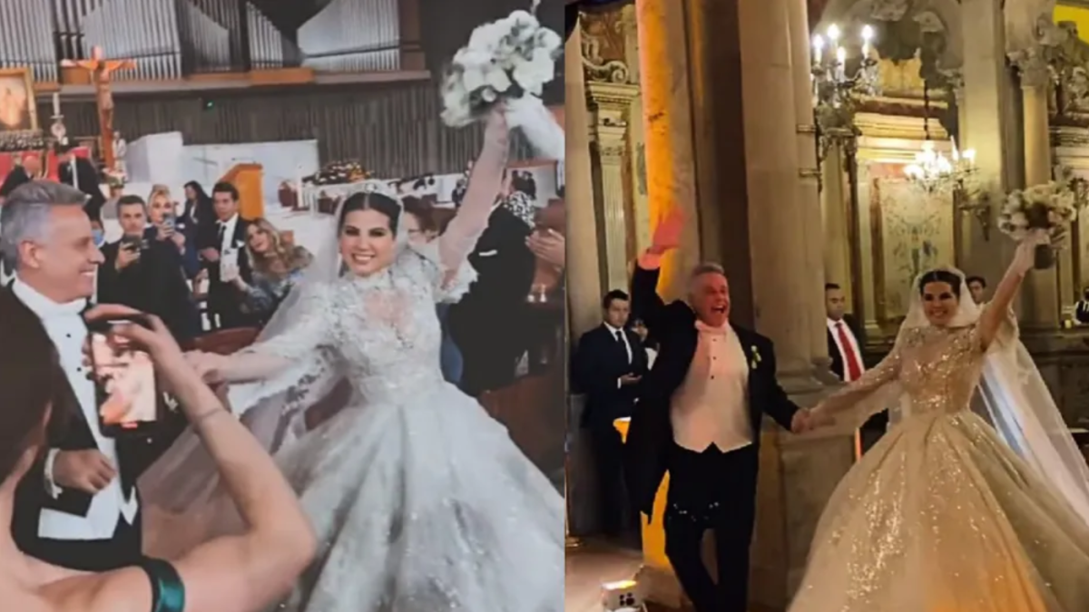 Así fue la boda de Alexis Ayala y Cinthia Aparicio en la Basílica de Guadalupe (VIDEOS)