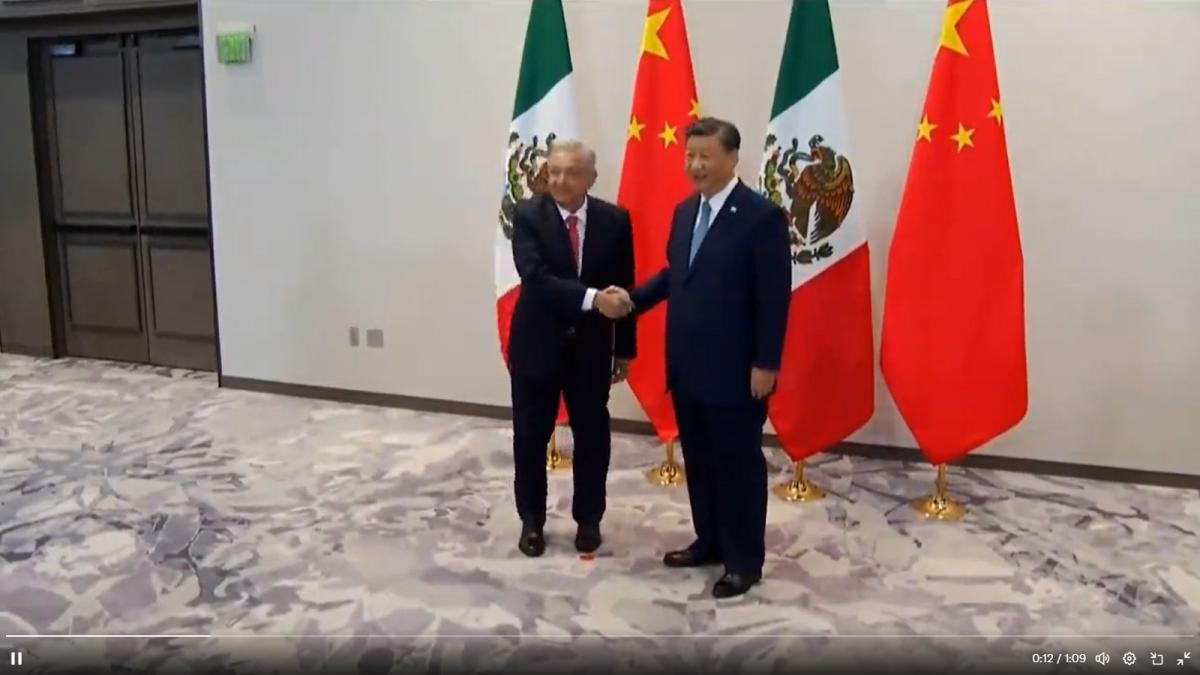 AMLO se reúne con Xi Jinping en EU; abordan comercio y tráfico de fentanilo