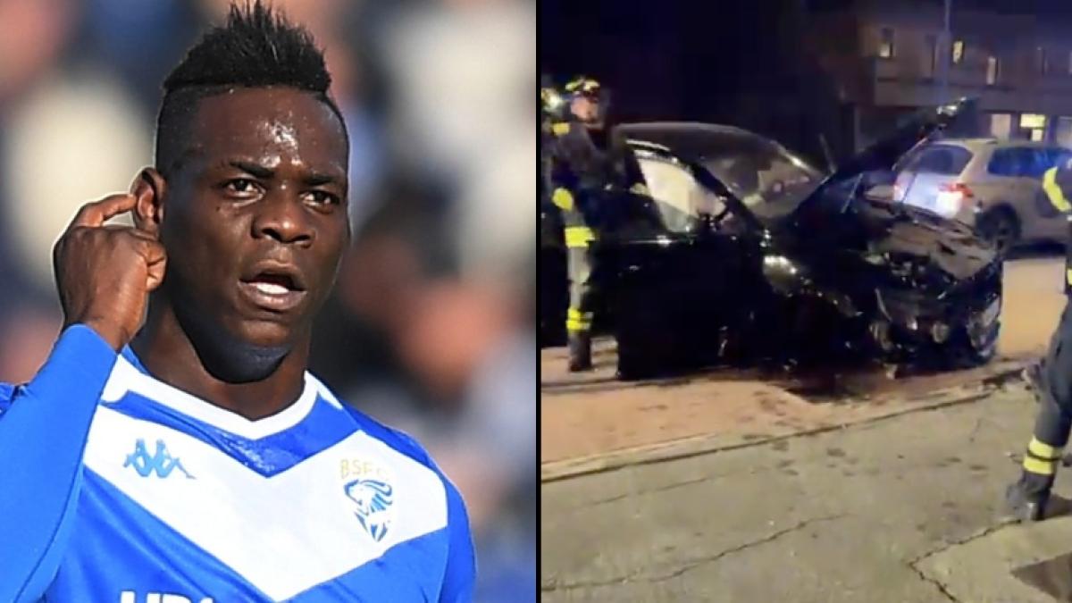 VIDEO: Mario Balotelli sufre accidente automovilístico y su coche queda completamente destrozado