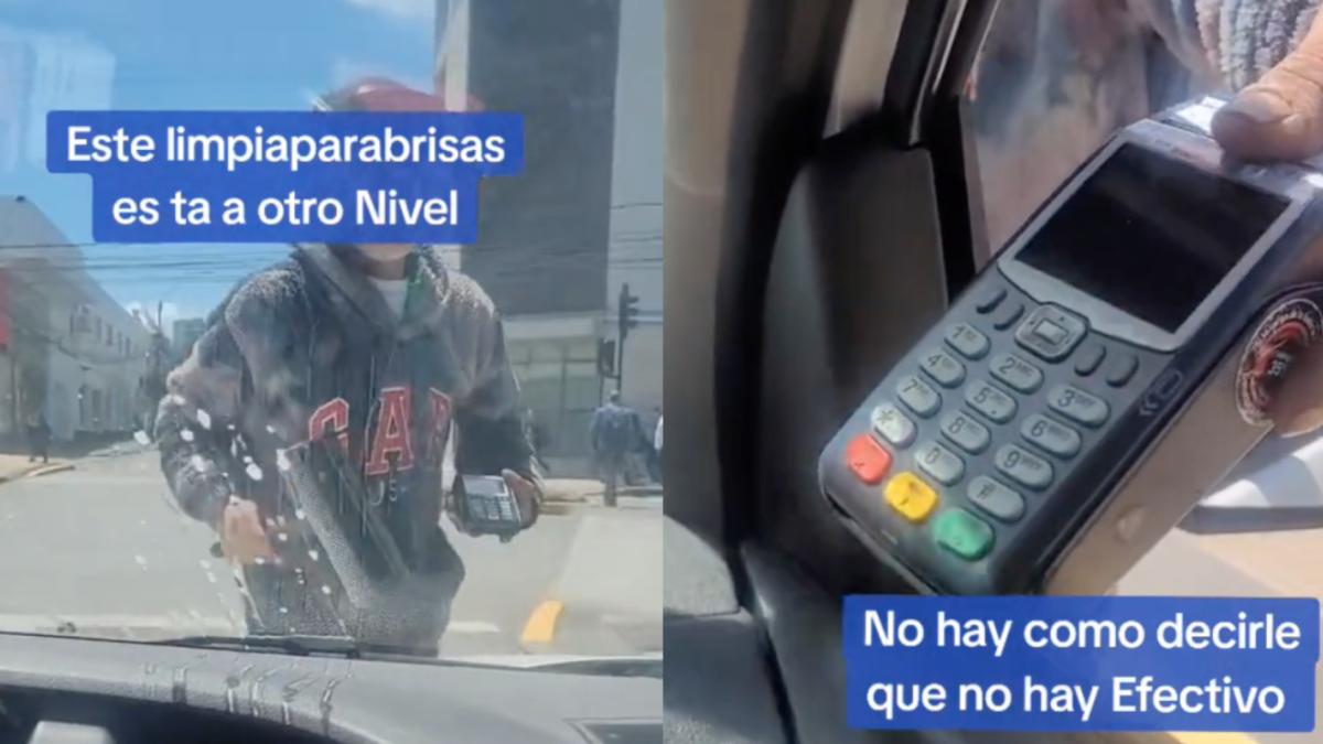 VIDEO | Limpiaparabrisas acepta pagos con tarjeta en los cruceros