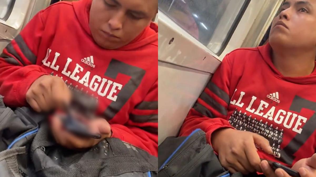 Captan en VIDEO a hombre consumiendo ‘coca’ en Línea 5 del Metro