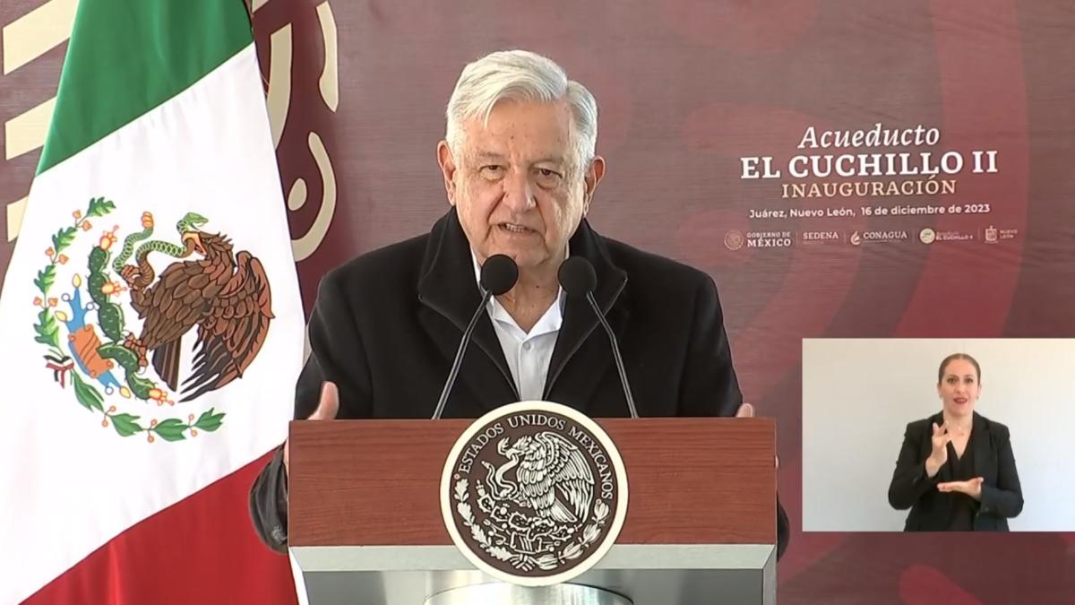 AMLO inaugura Acueducto ‘El Cuchillo II’ en NL; es un buen mensaje para inversionistas, afirma