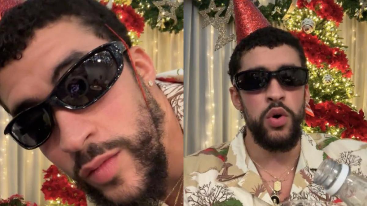 Bad Bunny celebra concierto navideño en Instagram Live pasado de copas