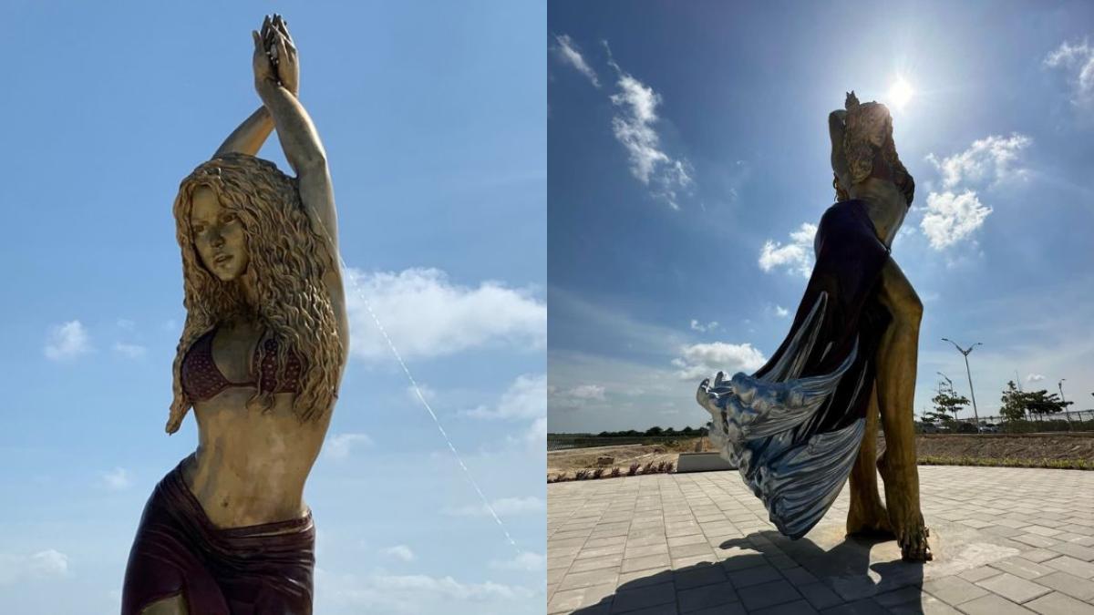 VIDEO: Así luce la estatua de Shakira que fue colocada en su natal Barranquilla