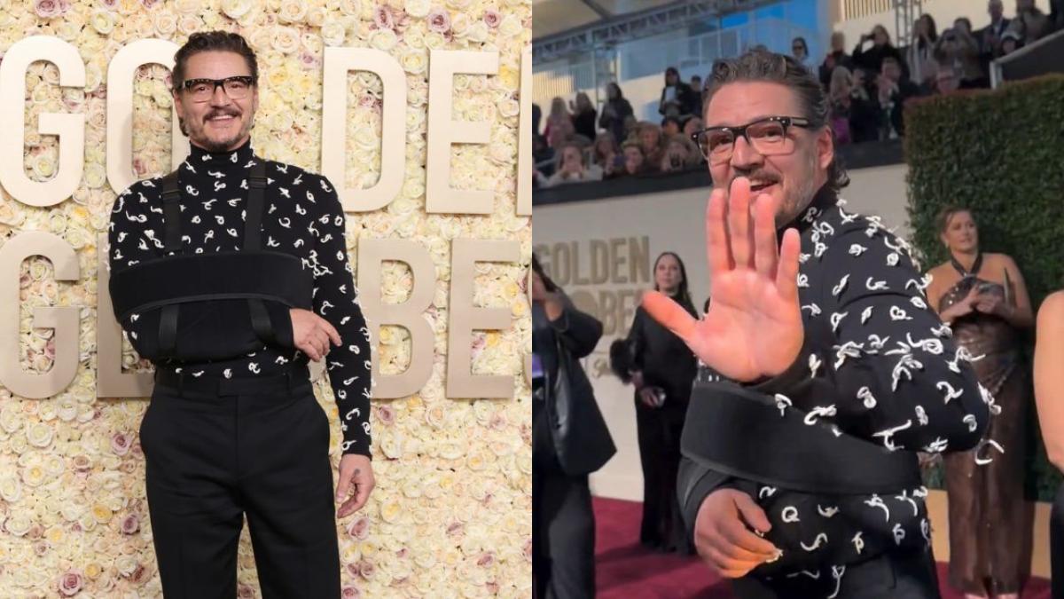 ¿Qué le pasó a Pedro Pascal? Actor llega a los Globos de Oro con un cabestrillo y preocupa a fans