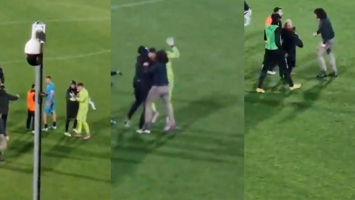 VIDEO: Padre se mete a la cancha para agredir a un futbolista tras una dura falta sobre su hijo