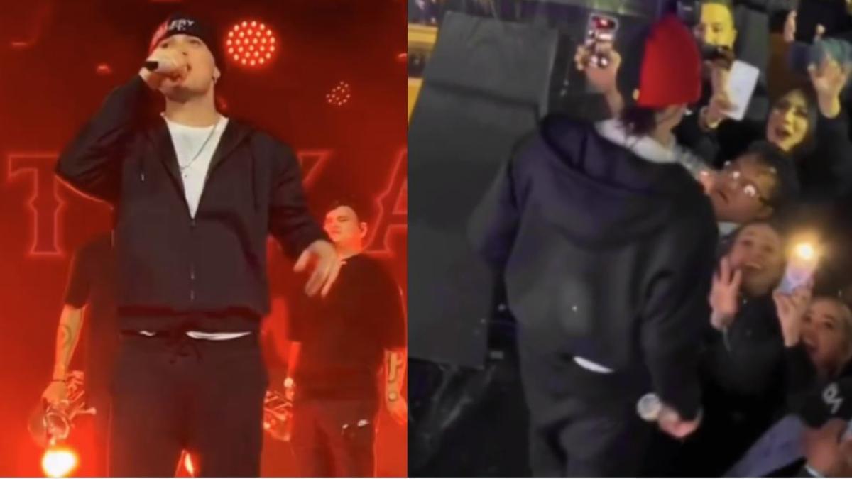 Critican a Peso Pluma por lanzarle botella de agua a fan en concierto: 'Por ellos come' | VIDEO