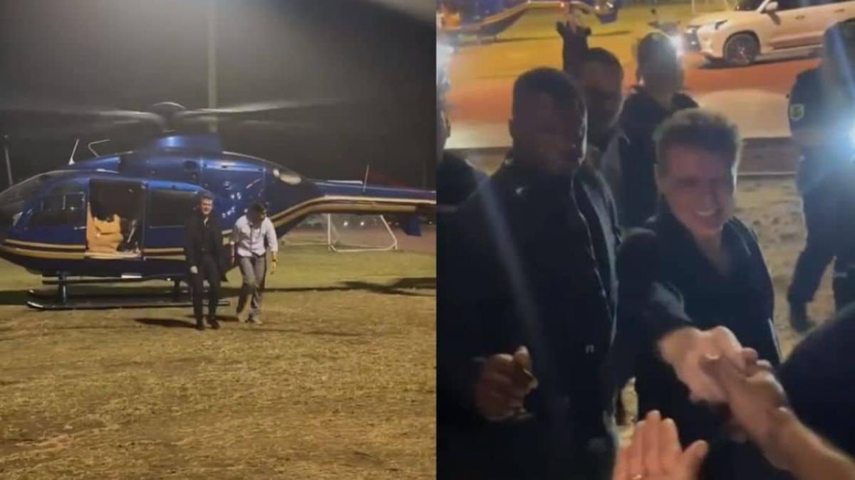 Luis Miguel detiene su helicóptero para convivir con sus fans (VIDEO)