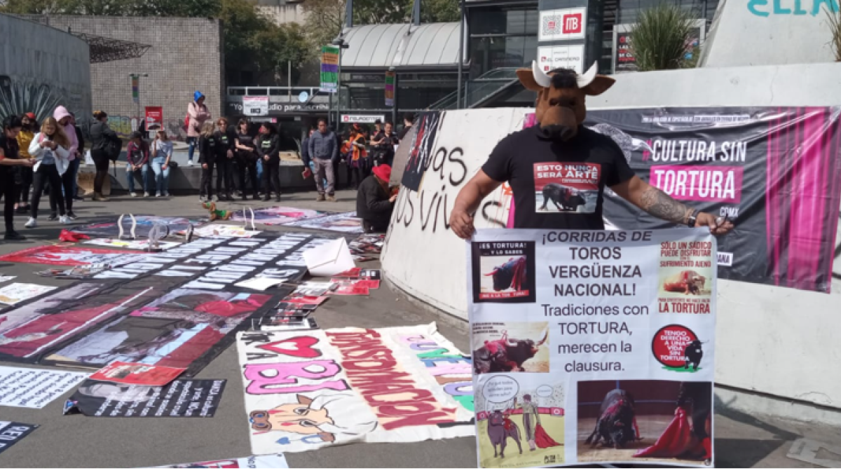 Marchan en Insurgentes contra regreso de corridas de toros en CDMX