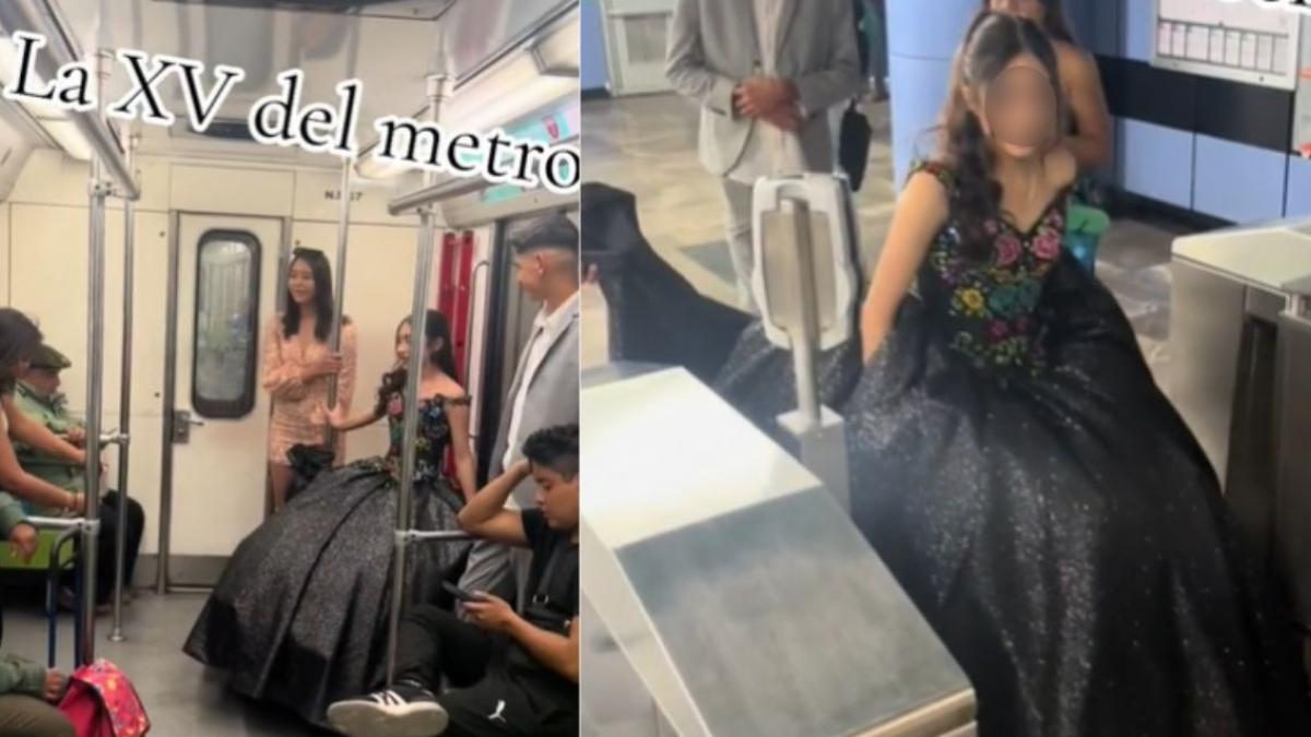 VIDEO | Quinceañera llega a su fiesta en el Metro de la CDMX y esta fue la razón