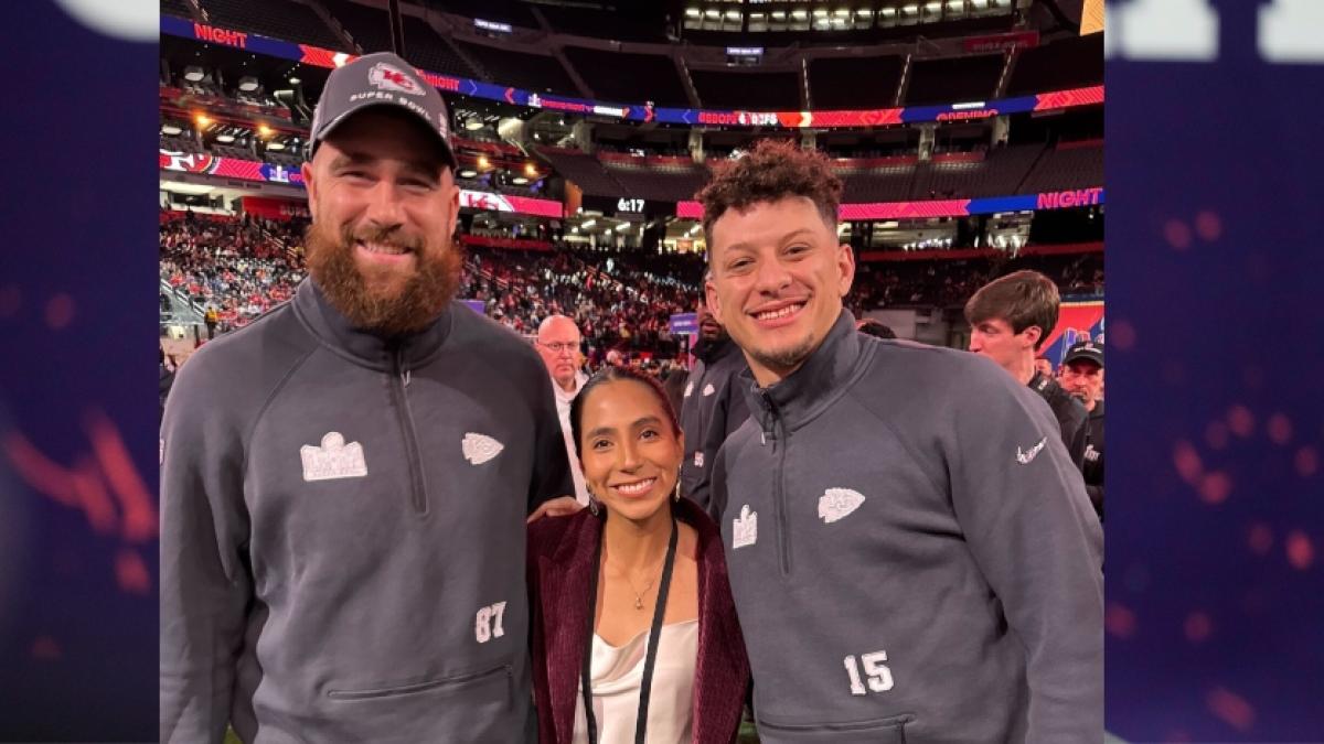 Super Bowl LVIII | Patrick Mahomes y Travis Kelce tiene un inesperado y divertido encuentro con Diana Flores