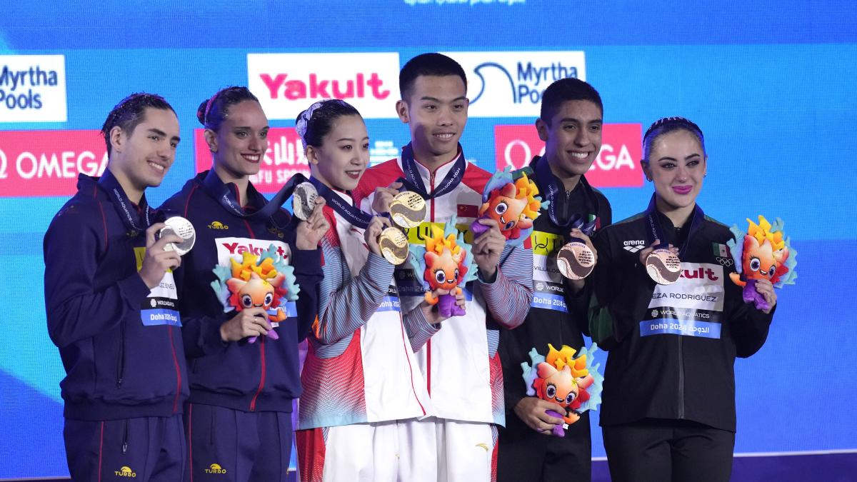 Mundial de Deportes Acuáticos | México conquista medalla de bronce en dueto mixto doble en natación artística