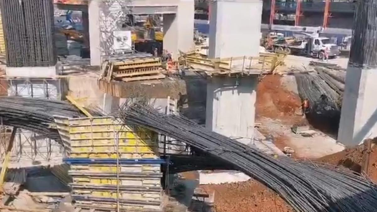 Reportan caída de estructura en construcción de CETRAM Santa Martha, Iztapalapa