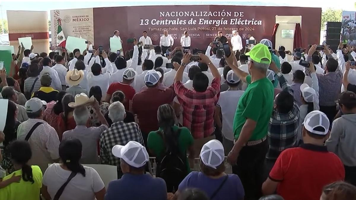 AMLO encabeza nacionalización de 13 plantas de Iberdrola en Tamazunchale