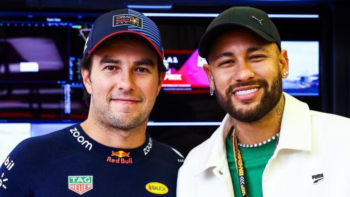 F1 | Checo Pérez y Neymar tienen un imperdible encuentro en el Gran Premio de Bahréin