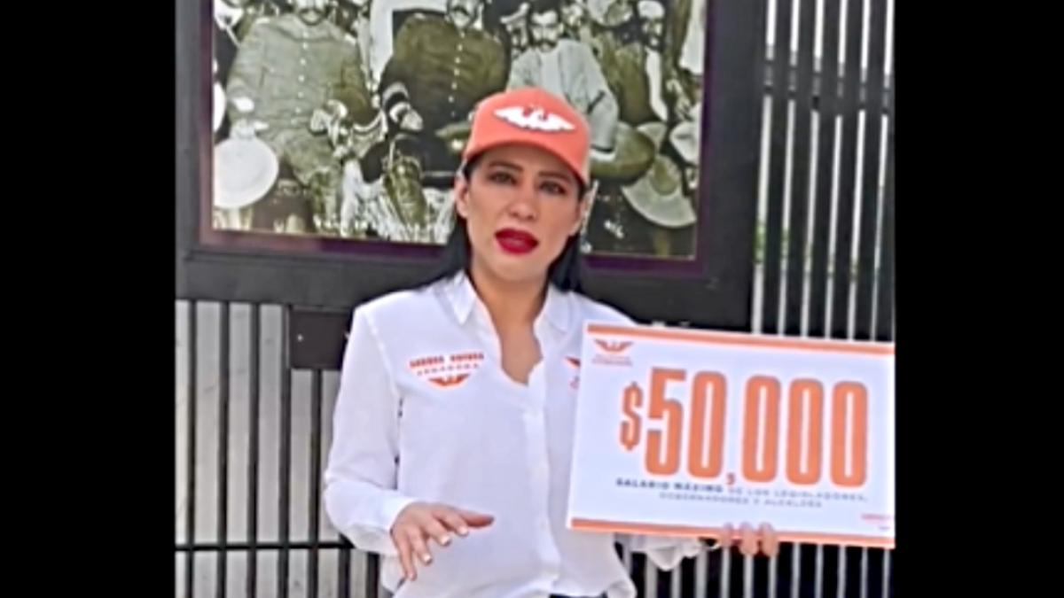 Sandra Cuevas presenta sus propuestas; quiere limitar sueldos de funcionarios a 50 mil, incluido el presidente