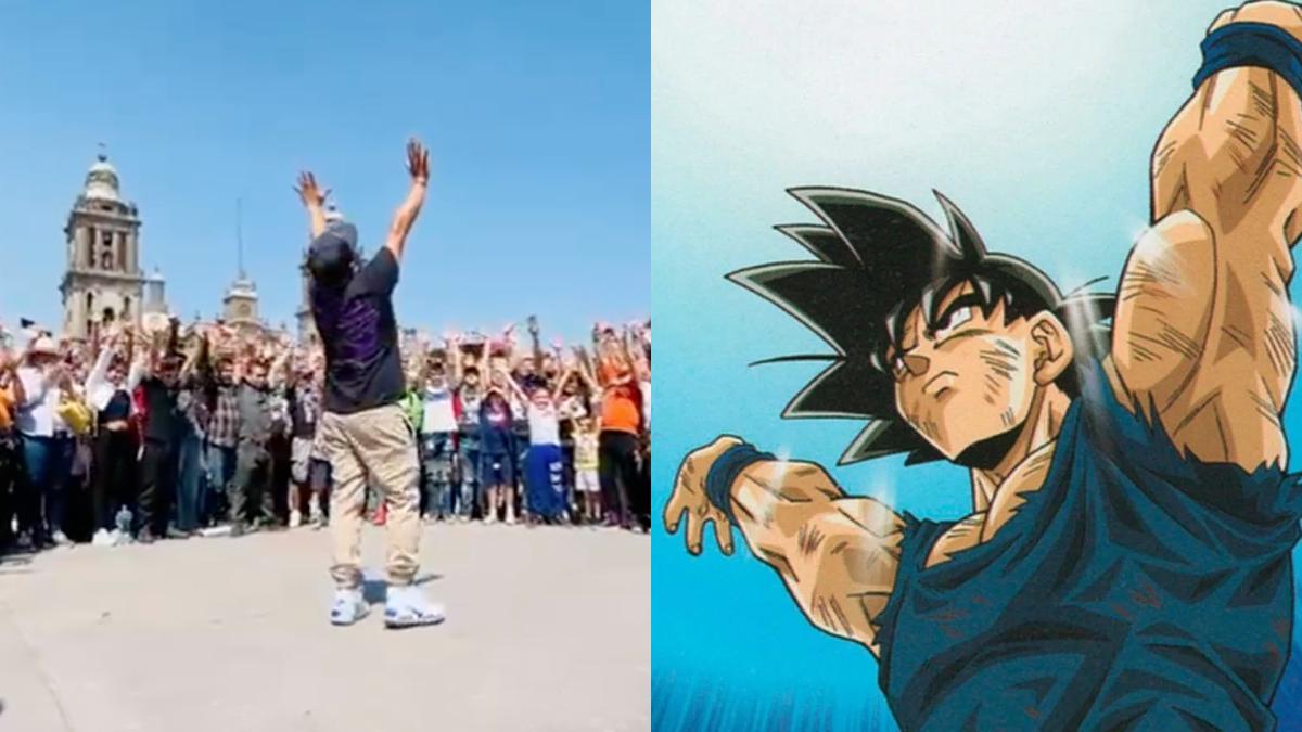 Fans de Dragon Ball hacen en el Zócalo de la CDMX una genkidama en honor a Akira Toriyama