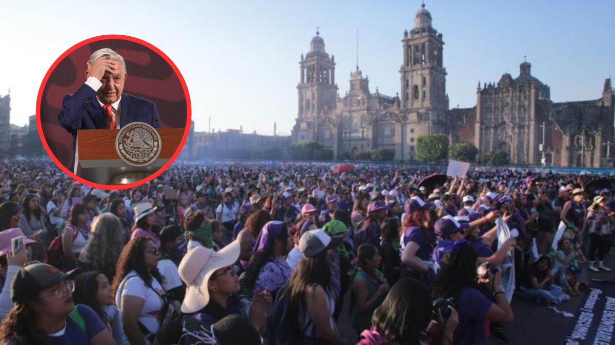 Mujeres 'se portaron muy bien' en marchas del 8M, afirma AMLO