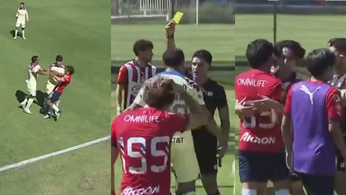 VIDEO: 'Mozumbito' Martínez desata trifulca en el triunfo de Chivas sobre América en la Sub 23