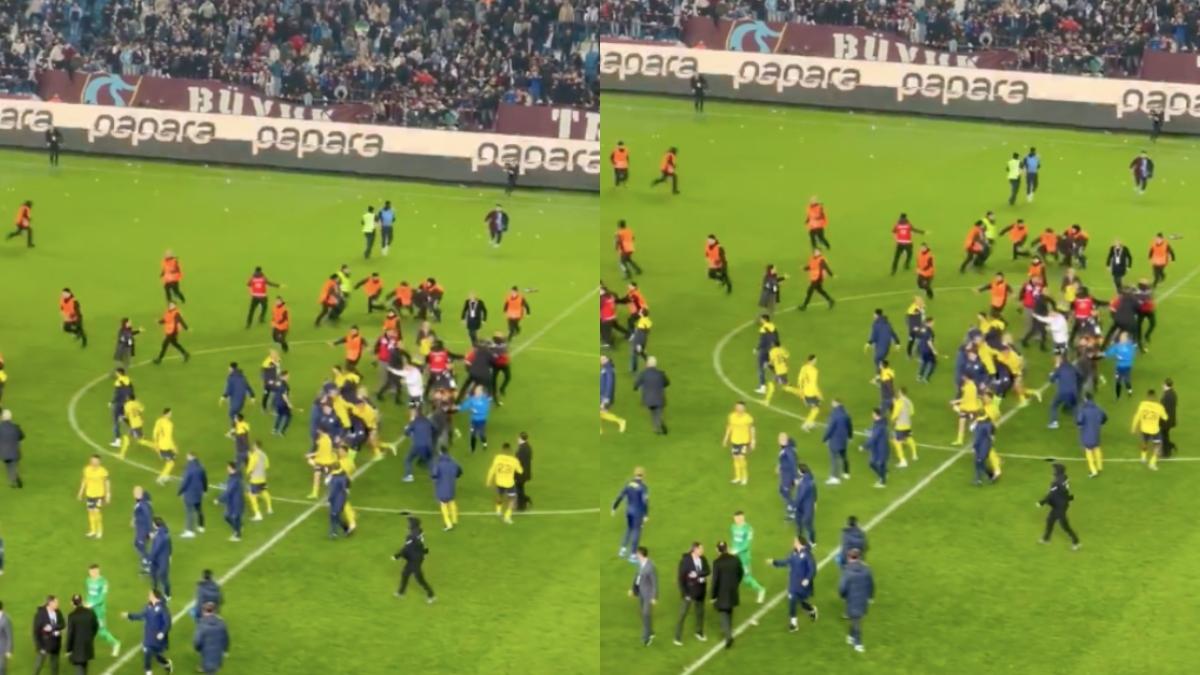 En Turquía aficionados invaden el campo y arman batalla campal contra jugadores