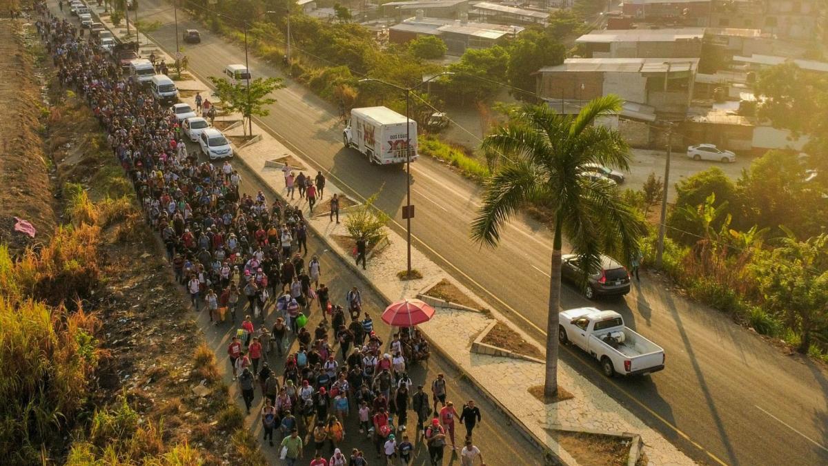 Llega a Huixtla caravana procedente de Tapachula