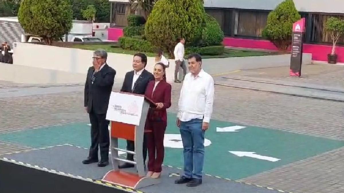 Claudia Sheinbaum llega al INE; 'será un debate de propuestas', afirma