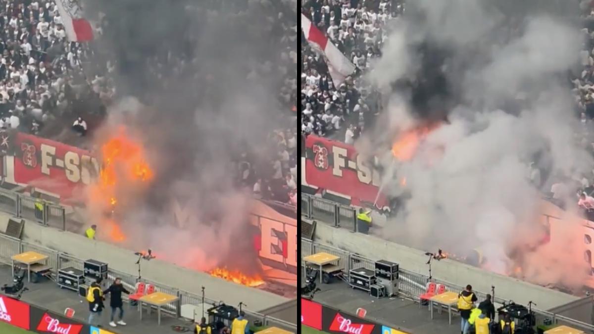 Final de Copa de Países Bajos se suspende por fuerte incendio; ¿Santiago Giménez está fuera de peligro?