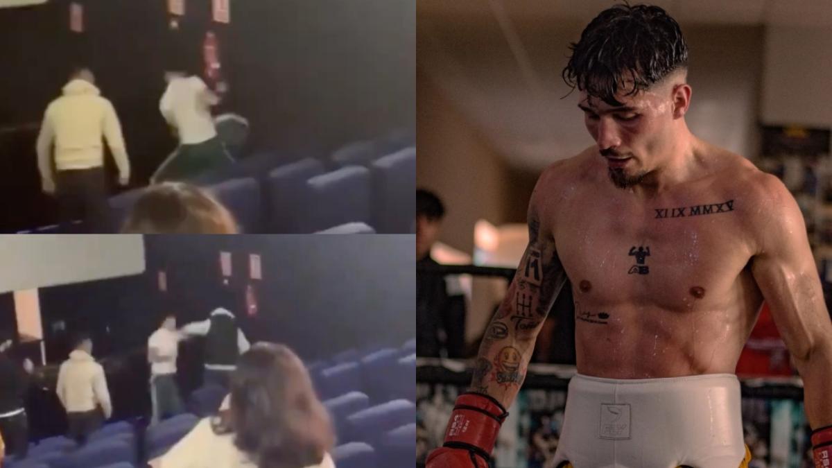 Video | Boxeador da impresionante paliza a hombre que le pegó a una mujer y a una niña en el cine