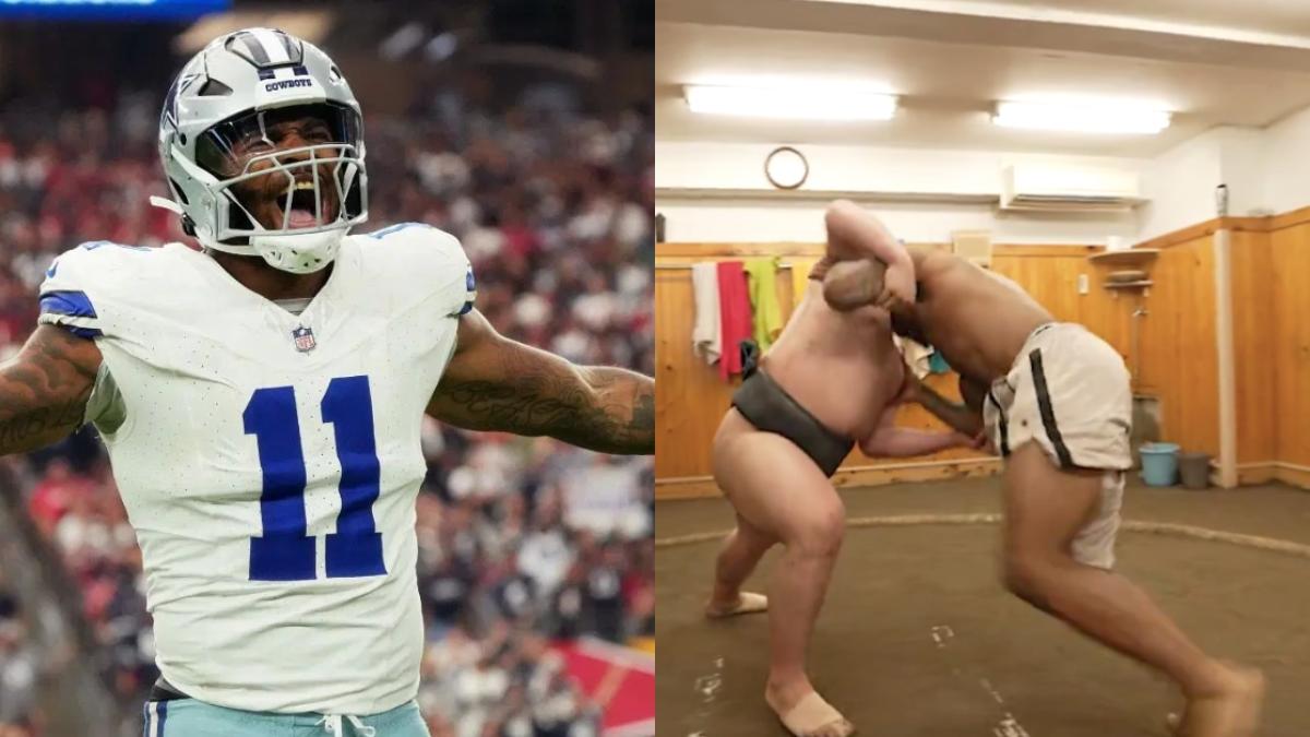 NFL | Micah Parsons, jugador de Cowboys, enfrenta a un sumo y no creerás al ganador del encuentro (VIDEO)