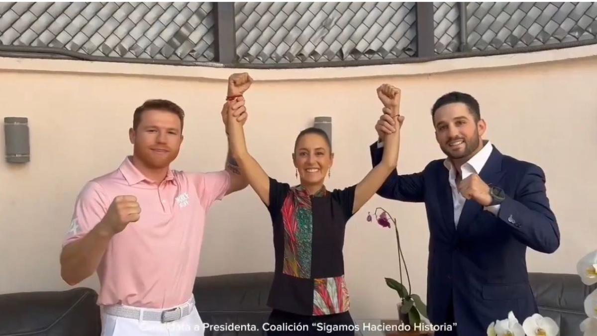 ‘Yo sé que va a ganar usted’, 'Canelo' Álvarez muestra su respaldo a Claudia Sheinbaum