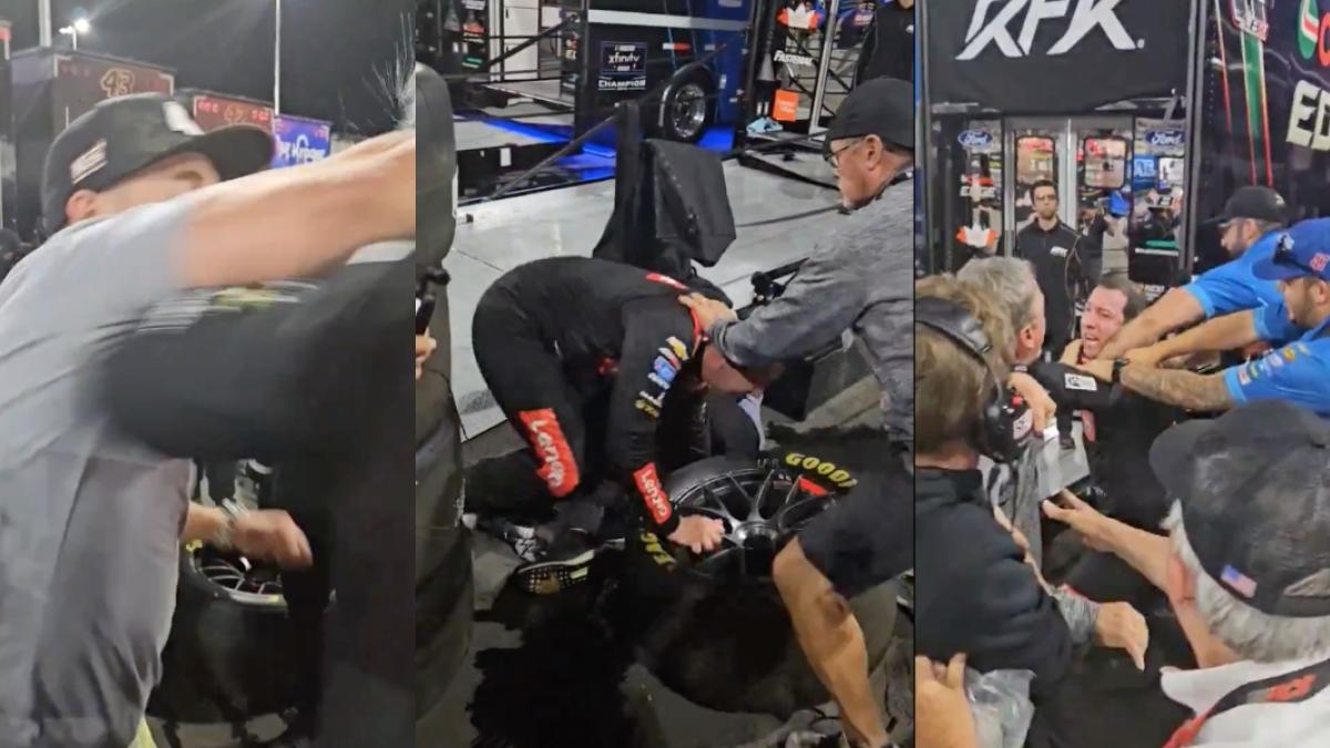 ¡BRUTAL! Así fue la tremenda pelea en NASCAR entre Ricky Stenhouse Jr. y Kyle Busch (VIDEO)