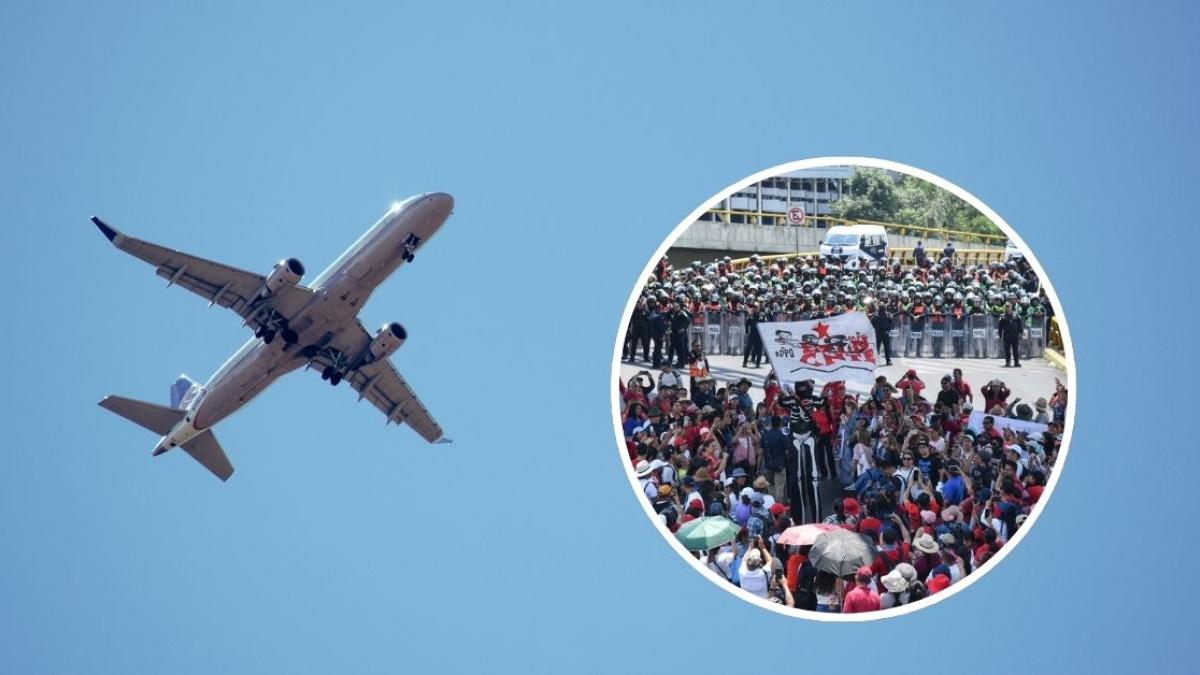 VivaAerobus suspende operaciones por protesta de CNTE en AICM; otras aerolíneas piden precauciones