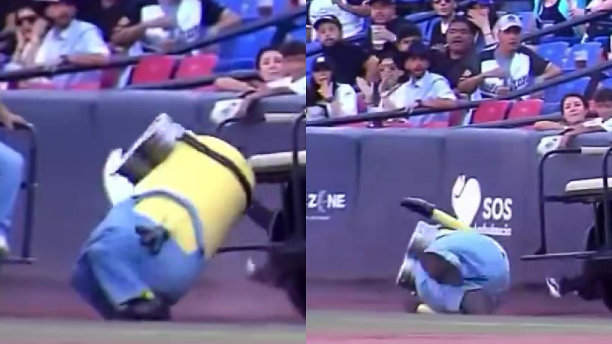 Minion tiene brutal accidente en partido de beisbol | VIDEO