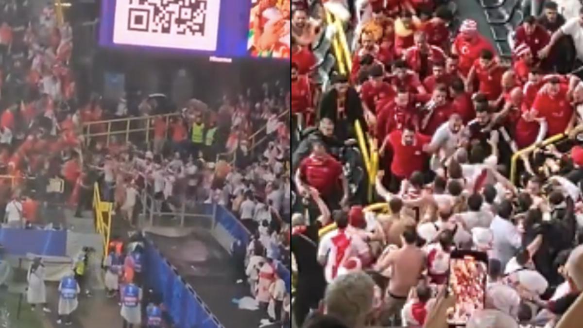 Eurocopa 2024 | ¡Terrible! Brutal batalla campal entre aficionados turcos y georgianos en el estadio