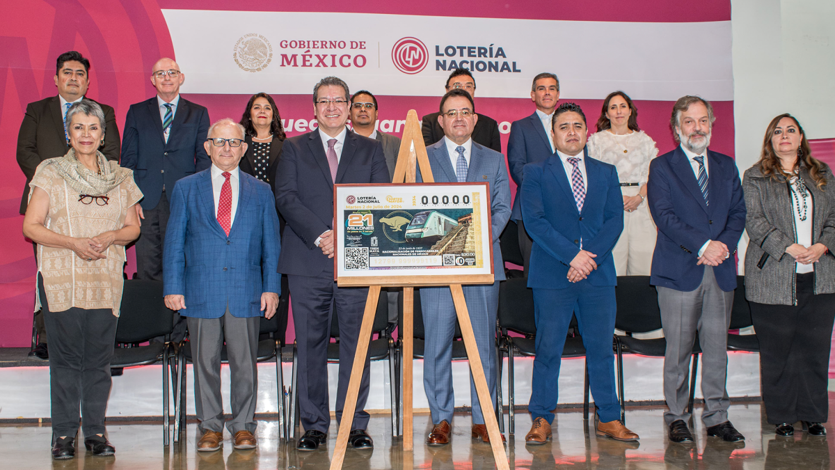 Tren Maya conmemora nacionalización de Ferrocarriles Nacionales de México con emisión de billete de lotería