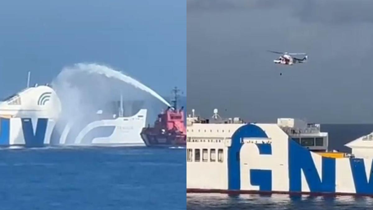 Incendio deja varado a un ferry con 411 personas a bordo en Ibiza | VIDEO