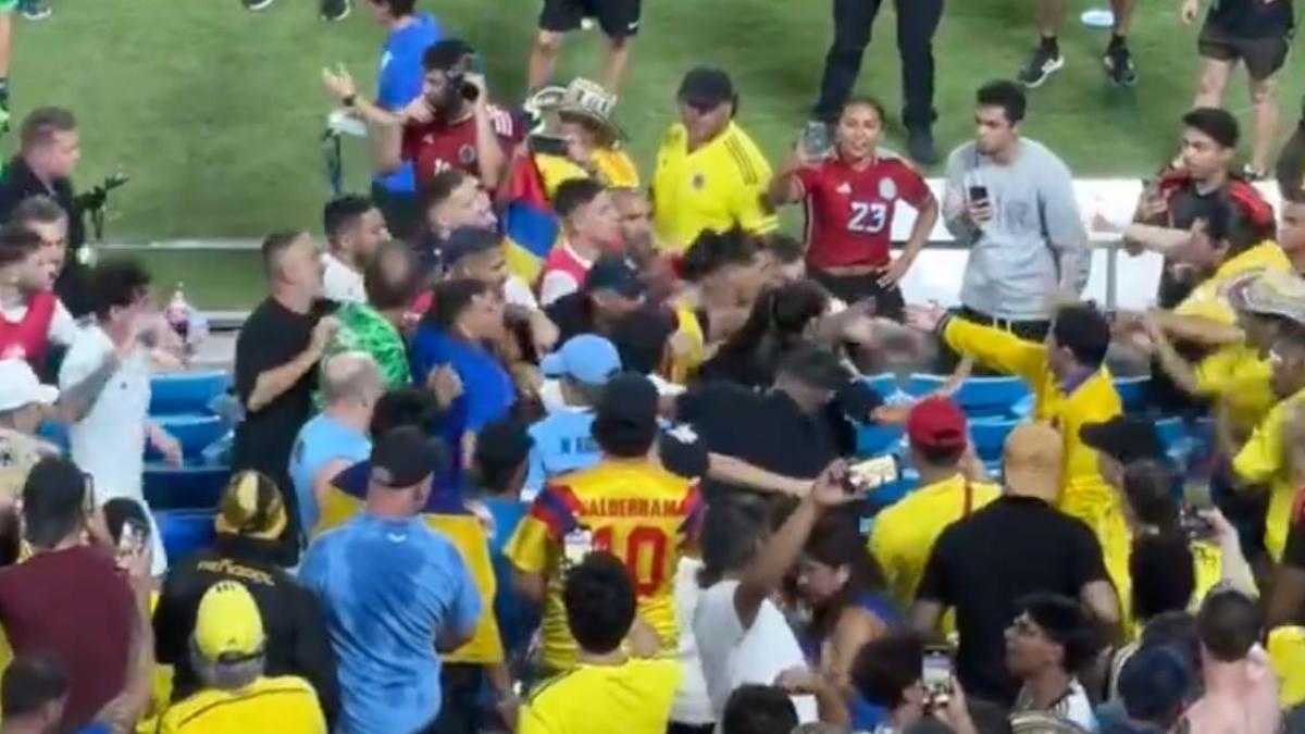 Jugadores de Uruguay se agarran a golpes con aficionados de Colombia; lamentables imágenes (VIDEO)