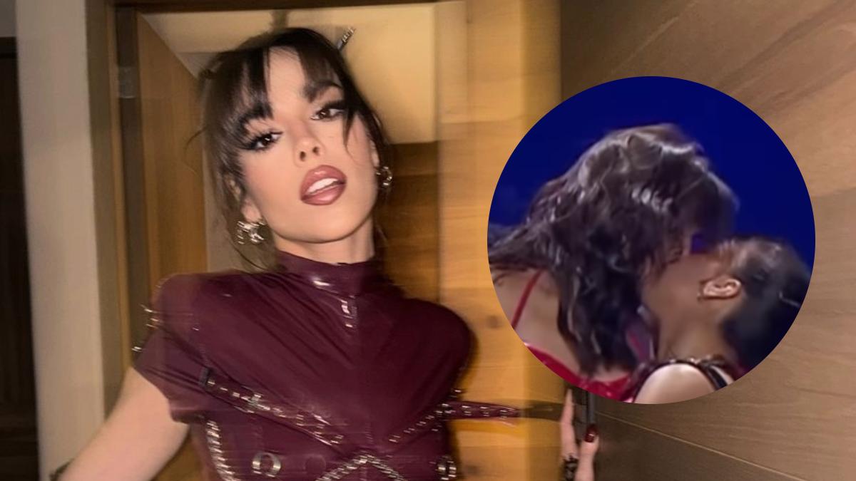 Danna Paola besa a una bailarina en pleno escenario y desata críticas: 'Madonna, te están imitando'