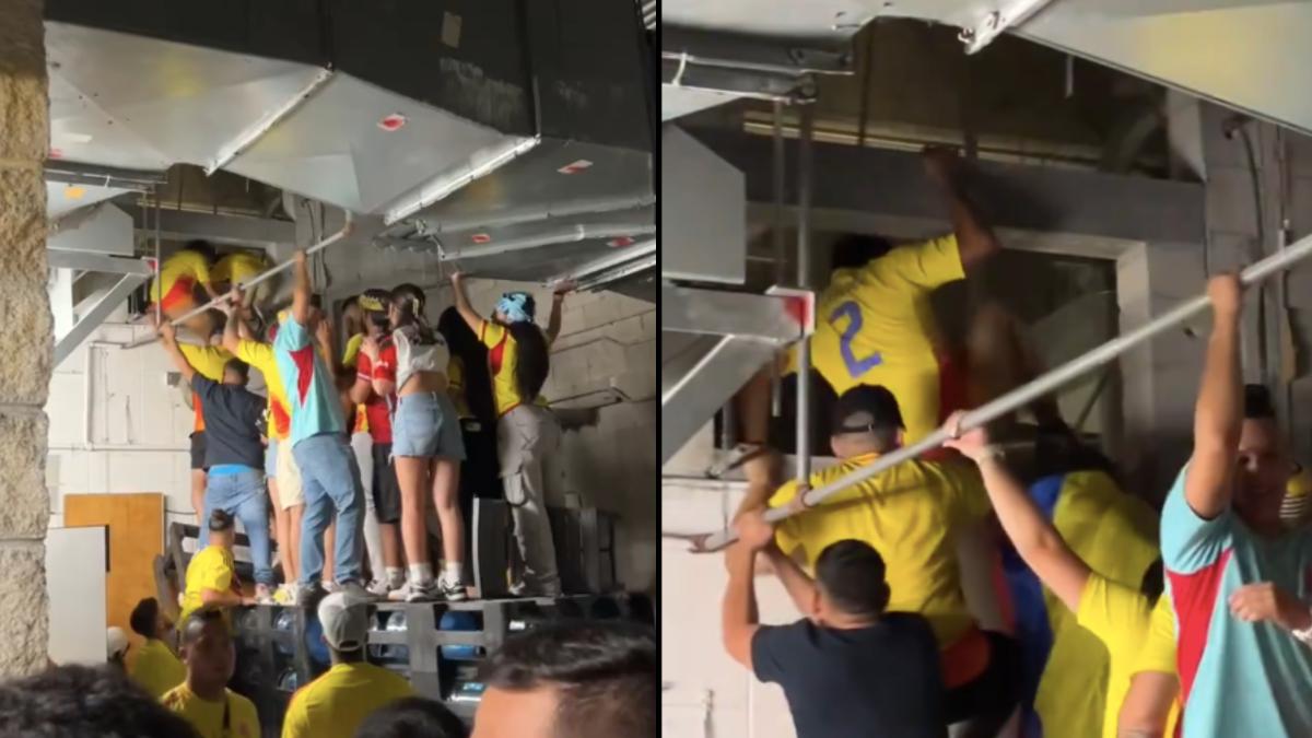 Final de la Copa América: Fans de Colombia ingresan por todos lados al partido; hasta por los ductos de ventilación del estadio