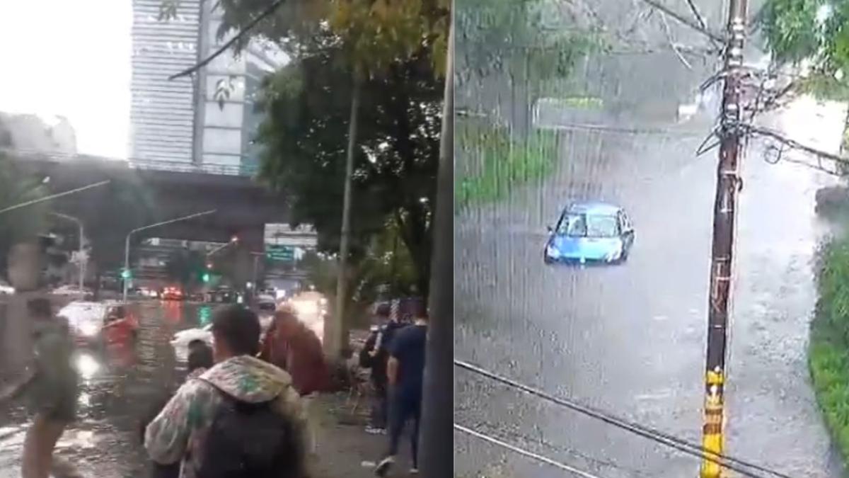 Por fuertes lluvias se inunda Insurgentes Sur y la colonia Jardines del Pedregal en la CDMX | VIDEO