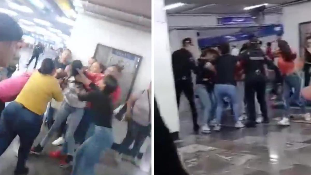 Presuntos vagoneros protagonizan riña en estación Hidalgo del Metro CDMX: VIDEO