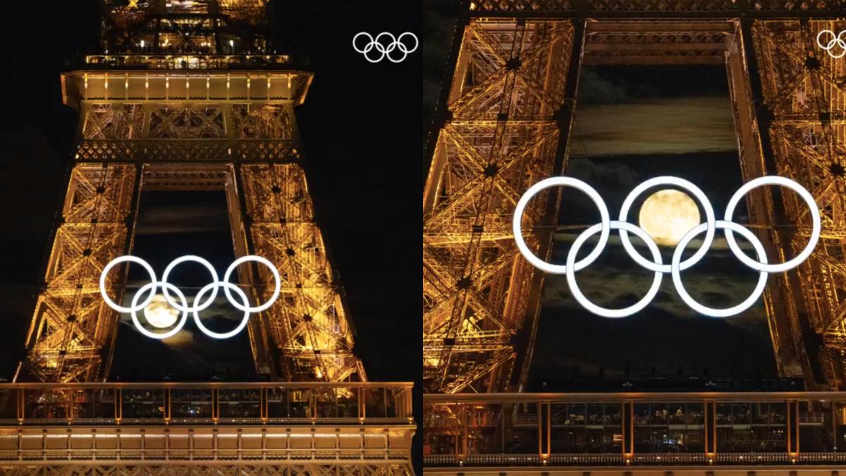 ¡ES HERMOSO! La Torre Eiffel y la luna se juntan para las mejores fotos de los Juegos Olímpicos (Fotos y Videos)