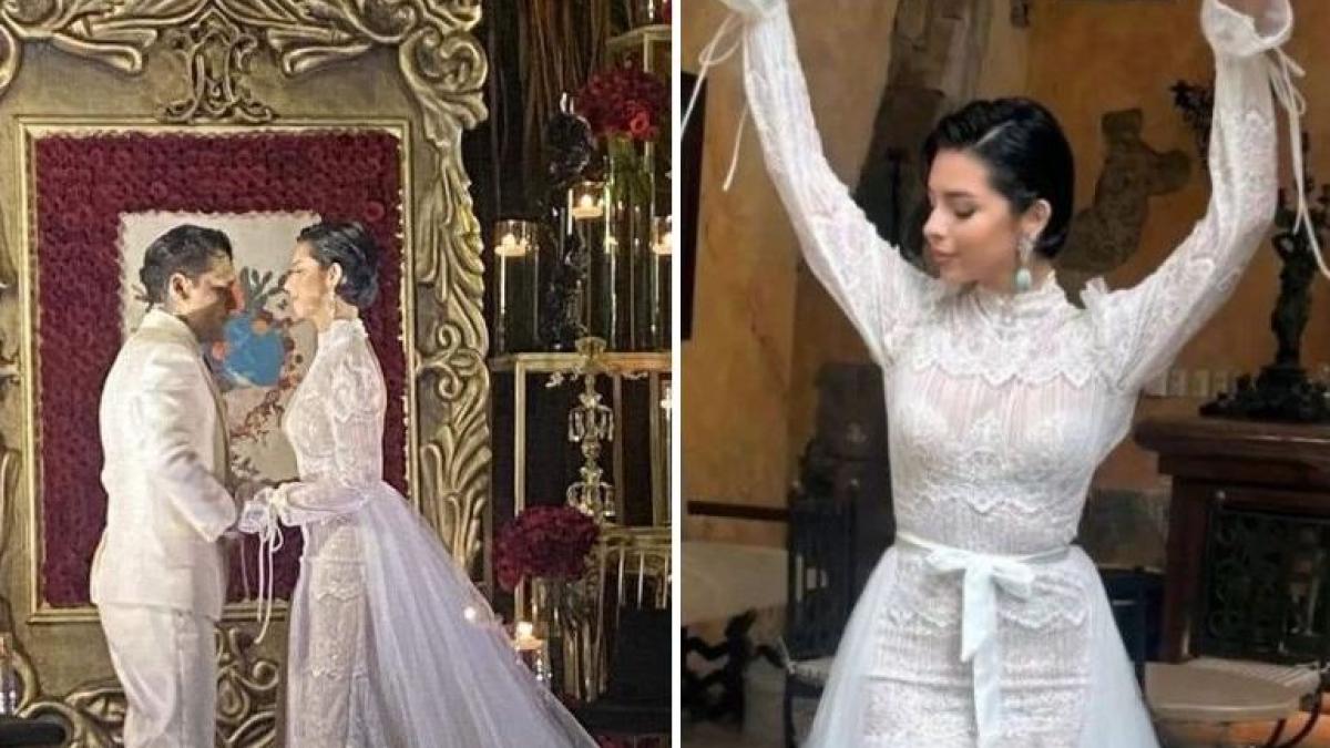 ¿El vestido que Ángela Aguilar uso en su boda con Nodal era de Flor Silvestre?