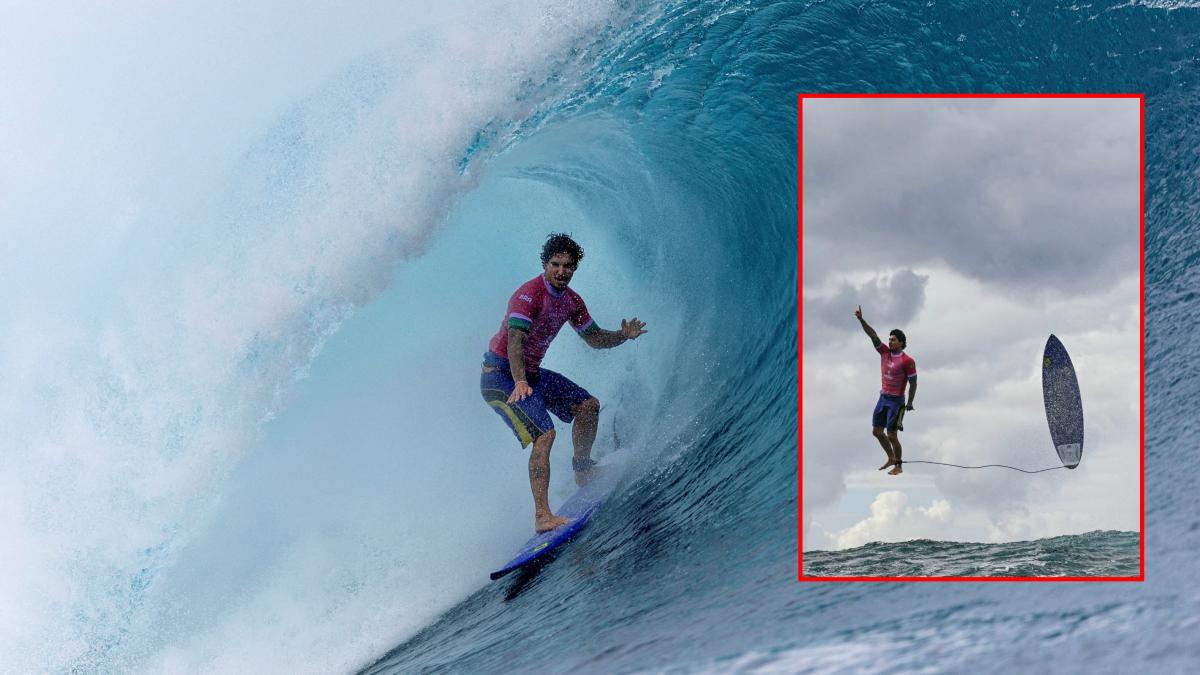 París 2024: ¿La mejor foto en la historia de los Juegos Olímpicos? Gabriel Medina, el surfista que voló sobre el mar