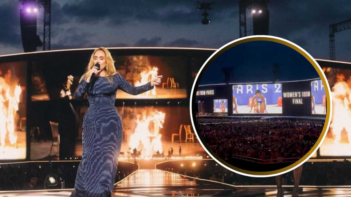 París 2024: Adele proyecta la final de 100 metros planos en medio de su concierto en Munich (VIDEO)