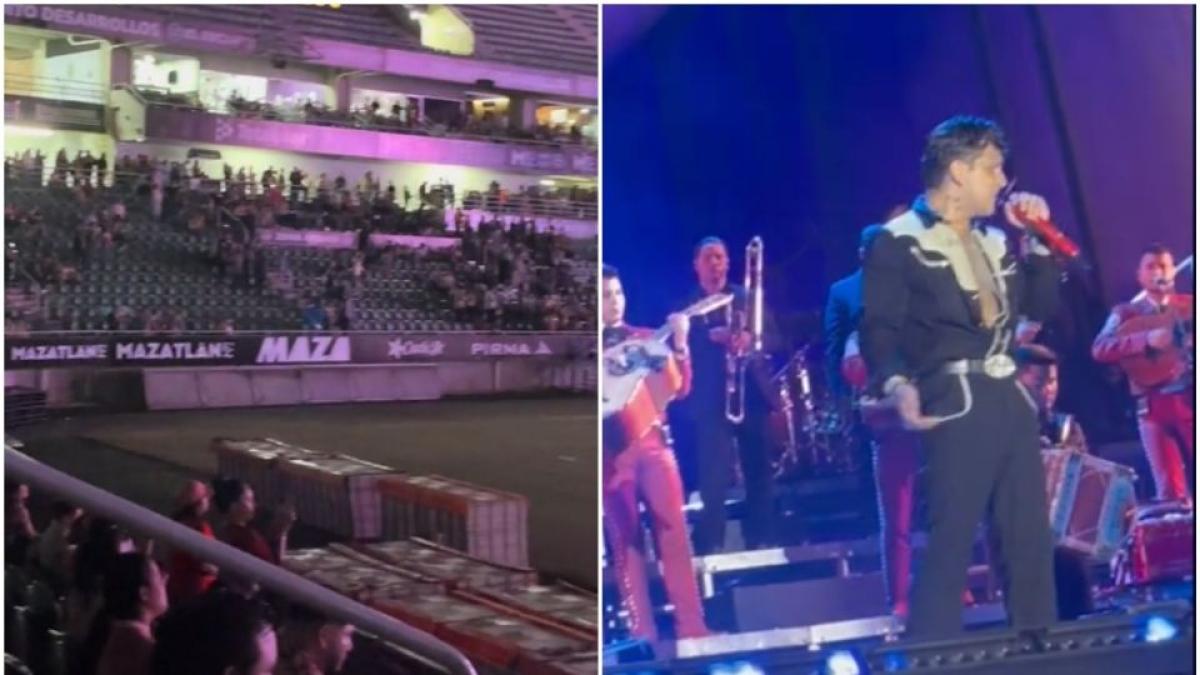 Exhiben que Christian Nodal no llenó su concierto en Mazatlán y que estaba vacío | VIDEO