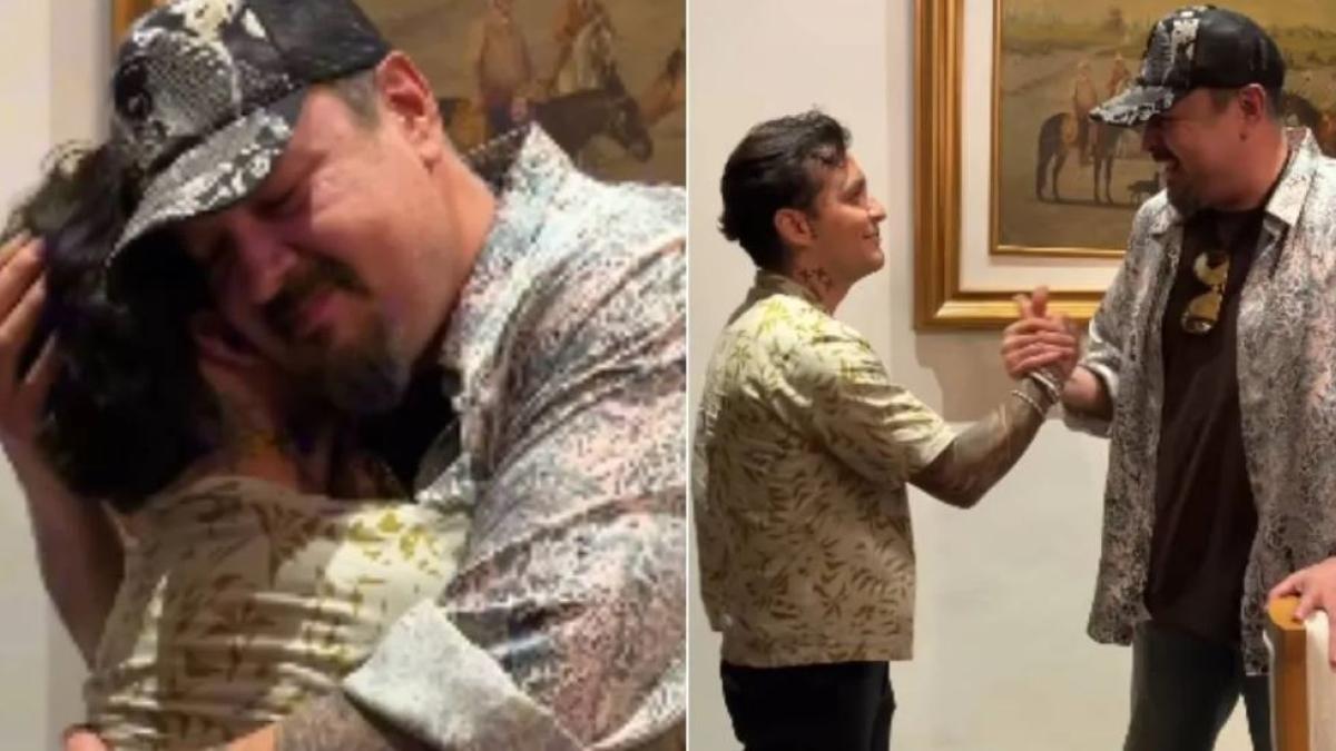 Nodal felicita a su suegro Pepe Aguilar por su cumpleaños y le da incómdo abrazo | VIDEO