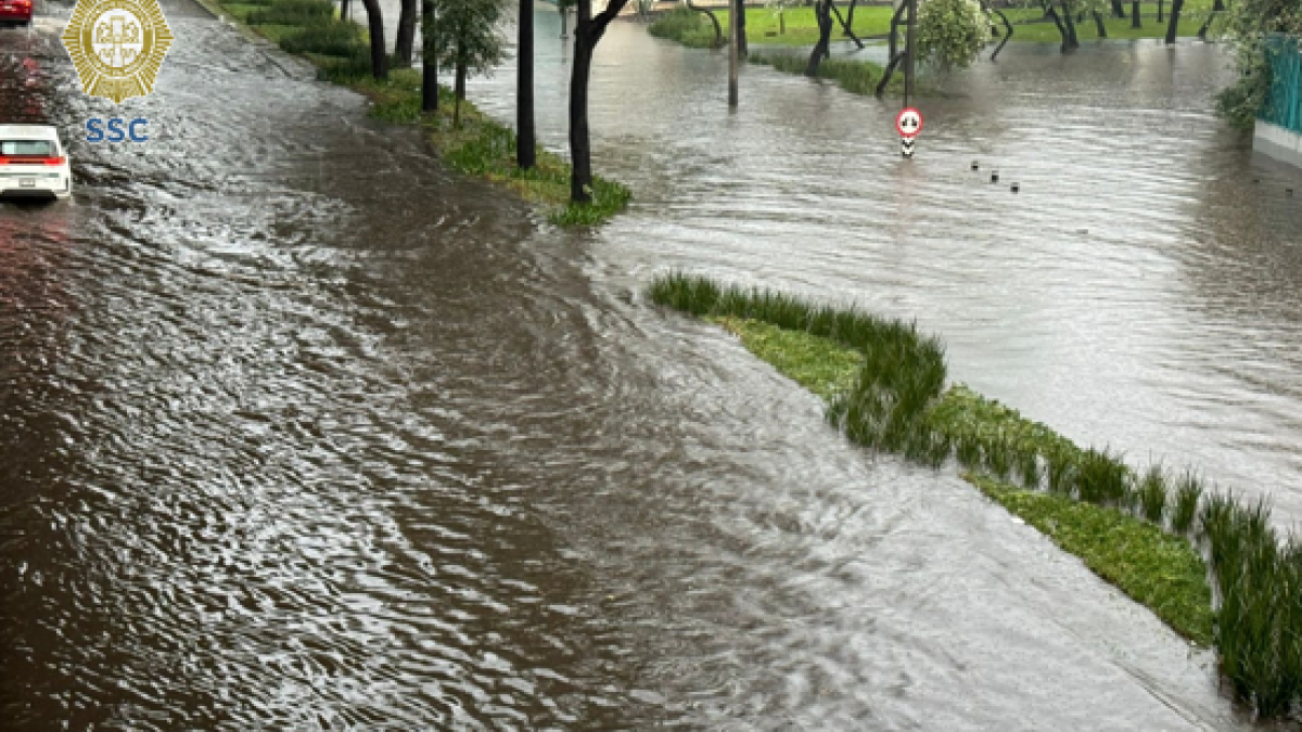 Inundaciones paralizan carriles laterales de Periférico y Viaducto Tlalpan | VIDEO