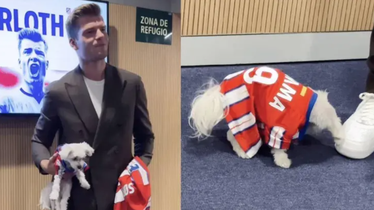 Alexander Sørloth sorprende en su presentación oficial con el Atlético de Madrid: ¡Llegó con su perrita!